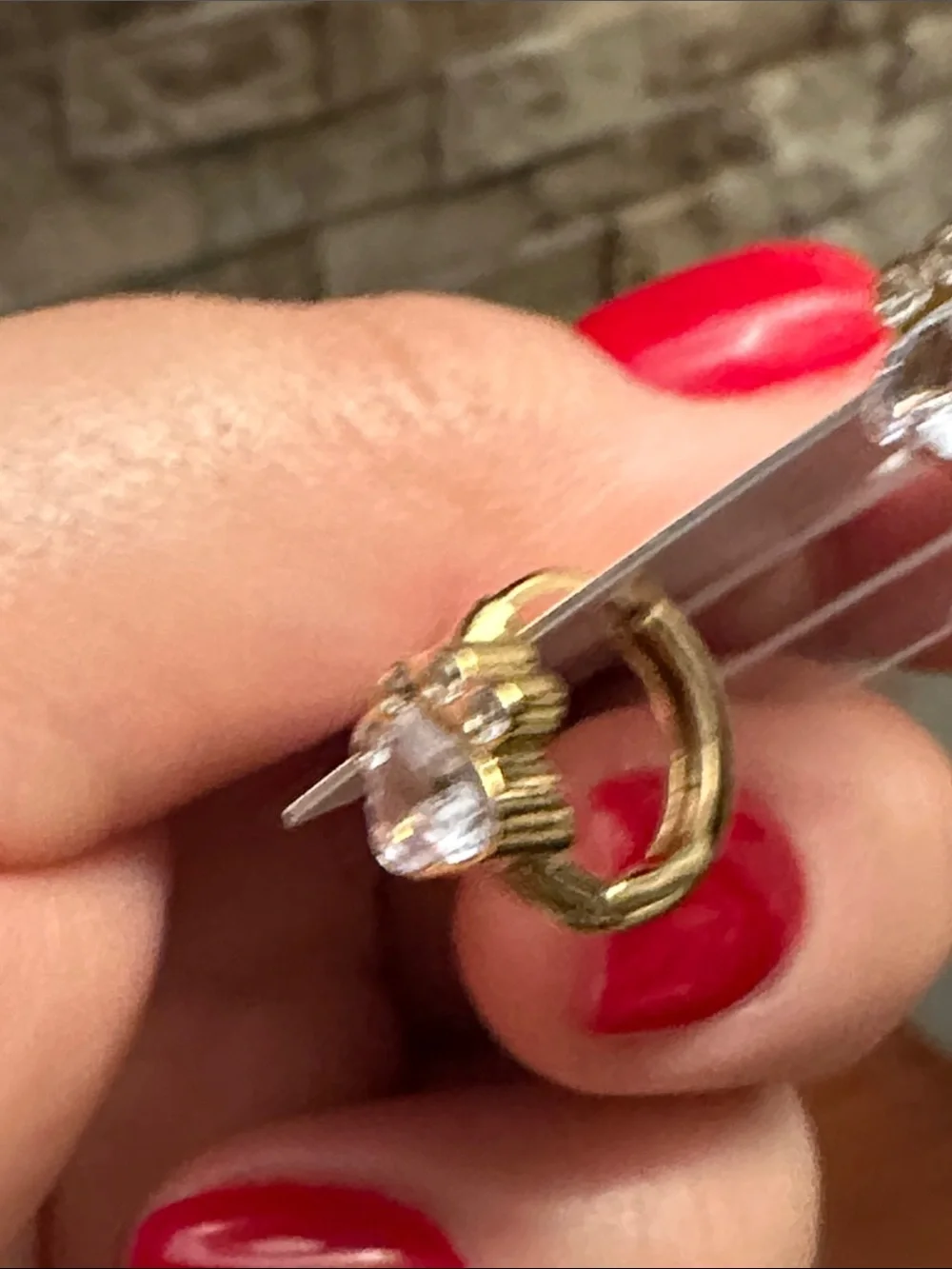 Fashion Jewelry Gold Paw Hoop Earrings with Clear Crystals